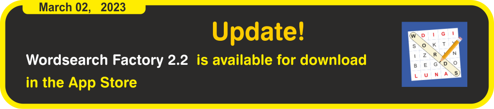 Update! Wordsearch Factory 2.2